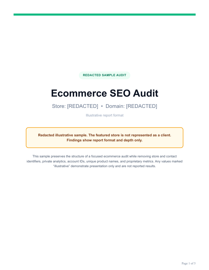 Cover of the illustrative StoreAuditLab sample audit report